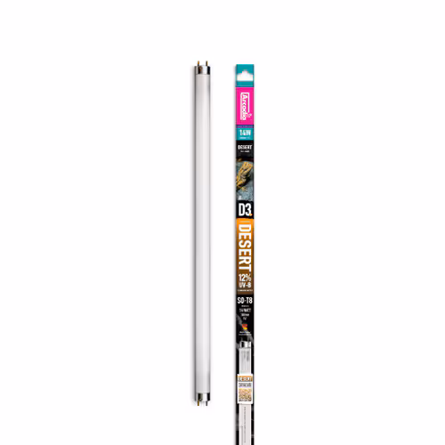DAT12_14 Watts, 38cm (15_)_38cm (15_)_0_RFD3P14 (2) Arcadia D3+ Reptile Lamp, 12% UVB, 60cm (24"), 18 Watt ( RFD3P18 ) - Image 1